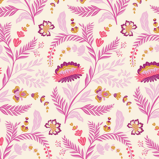 Rococo Riot- Light Flora Nocturne: Sold by the 1/2 Yard