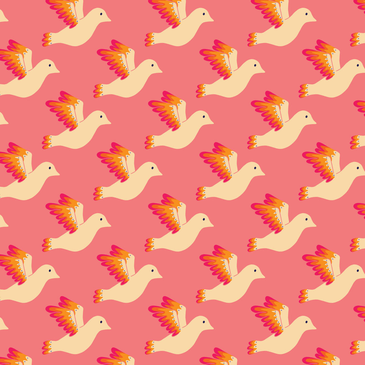 Blooming Garden- Pink Birdies: Sold by the 1/2 Yard