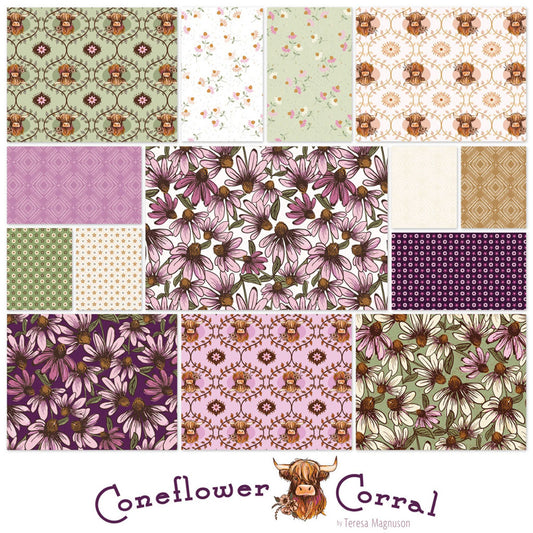 Coneflower Corral- 10" Squares- 42 PCS