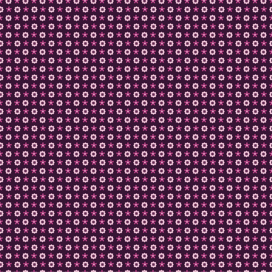 Coneflower Corral- Dark Eggplant Bandana: Sold by the 1/2 yard.