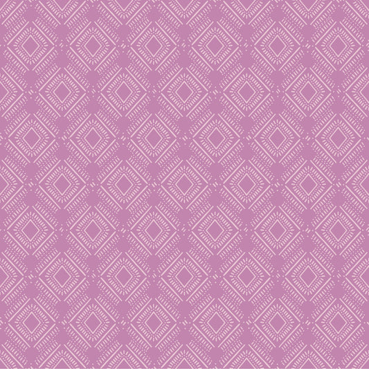 Coneflower Corral- Eggplant Diamonds: Sold by the 1/2 yard.