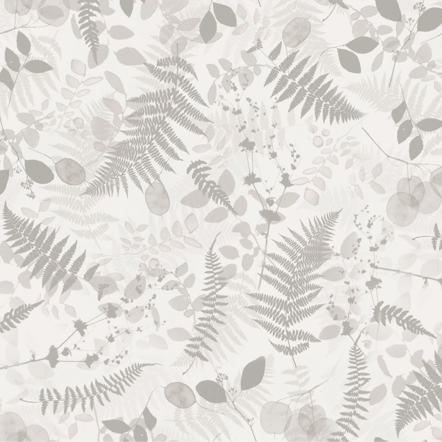 Naturescape- Light Taupe Ferns: Sold by the 1/2 yard
