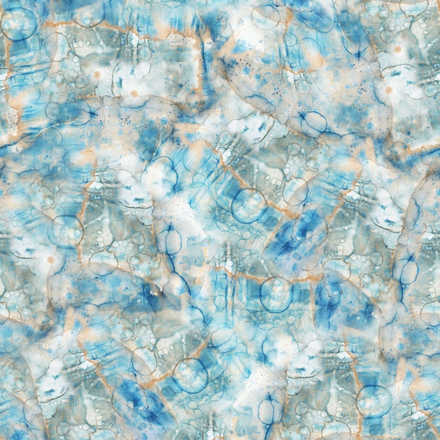 Naturescape- Light Sky Marbling: Sold by the 1/2 yard