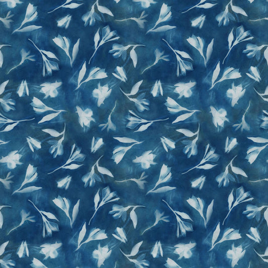 Naturescape- Dark Sky Alstroemeria: Sold by the 1/2 yard