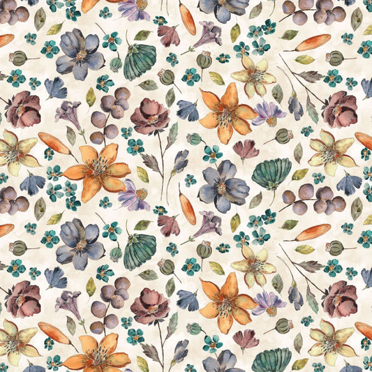 Night Whispers- Multi Floral: Sold by the 1/2 yard
