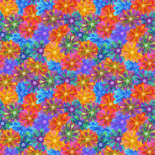 Oceania- Multi Floral: Sold by the 1/2 yard.