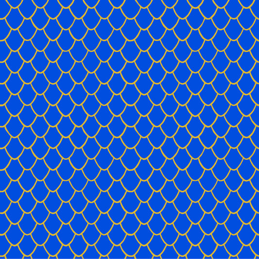 Oceania- Blue Scales Metallic: Sold by the 1/2 yard.