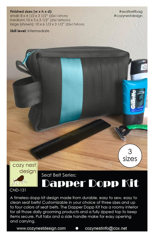 The Dapper Dopp Seat Belt Bag Kit- Dark Gray/Steel Blue