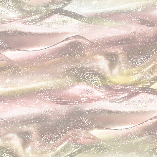 Pacifica Rainbow- Tan/Blush Rainbow Waves: PRE-ORDER, Sold by the 1/2 yard.