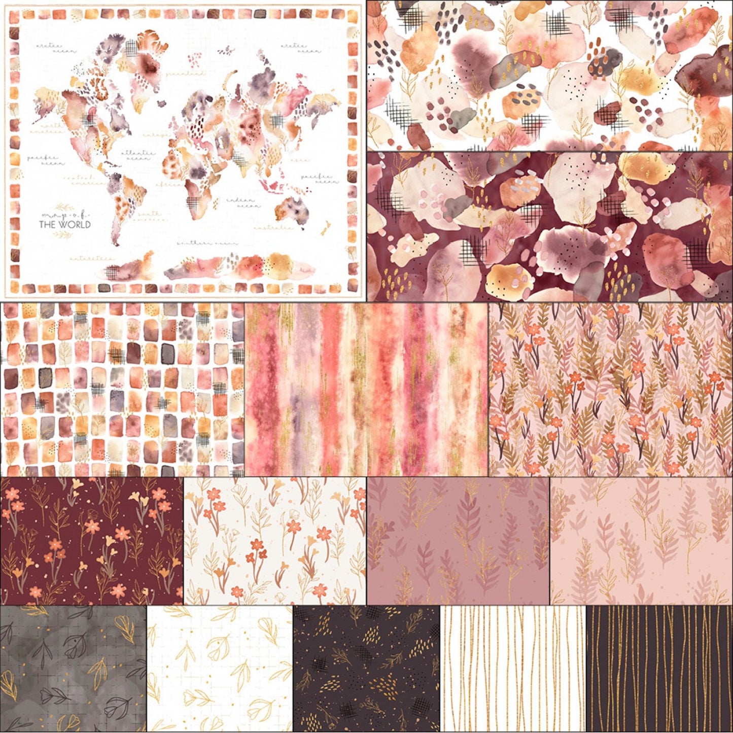 Desert Blooms Fat Quarter Bundle- 15 Piece