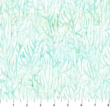 Coral Reef- White Turquoise Tonal Coral: Sold by the 1/2 yard