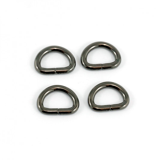 D-rings for 1/2in Straps- Gunmetal: 4Pc