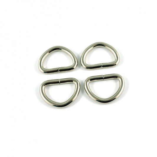 D-rings for 1/2in Straps- Nickel: 4Pc