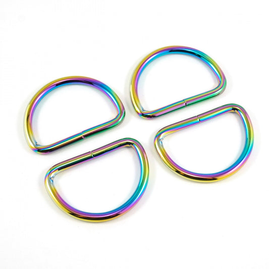 D-rings for 1-1/4 Straps- Rainbow: 4Pc
