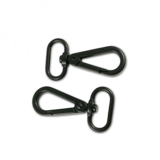 Flat Swivel Snap Hooks 2pk 1in: Matte Black