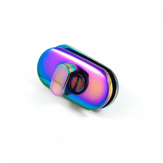 Small Turn Lock Iridescent- Rainbow: 1pc