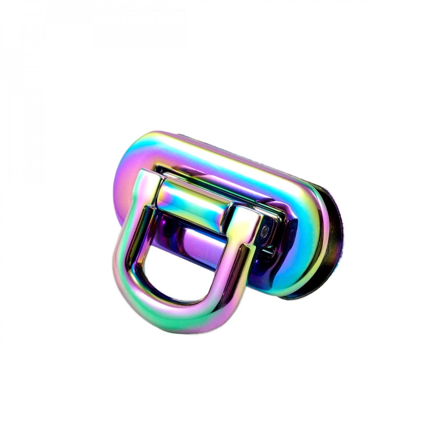 Oval Flip Lock Iridescent- Rainbow: 1pc