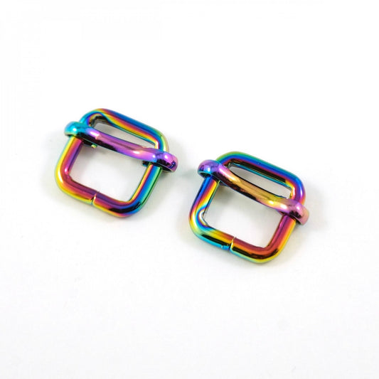 Strap Sliders for 1/2in Straps- Rainbow: 2pc