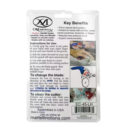 Martelli Left Handed Rotary Cutter; 45mm Ergo 2000