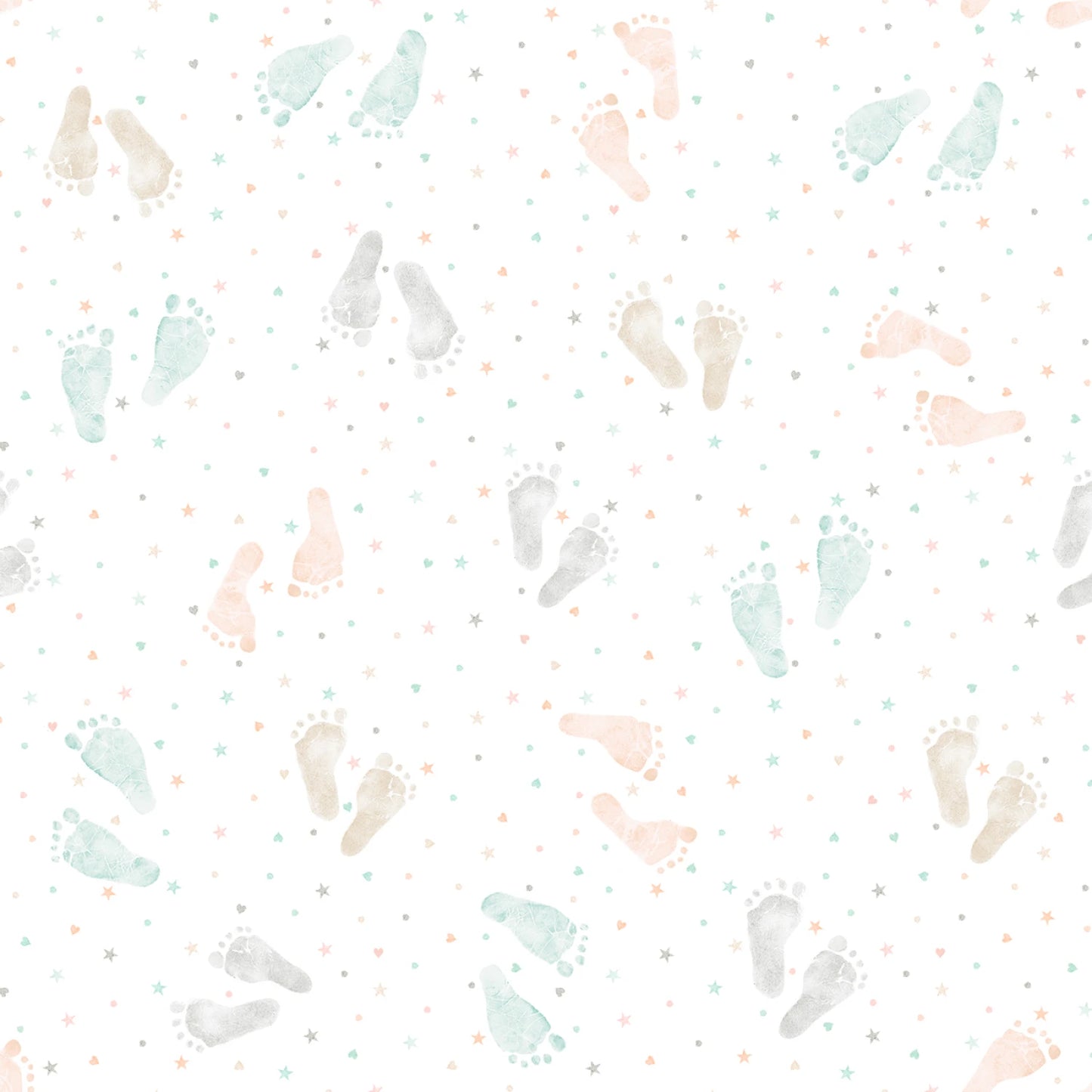 First Impressions Flannel- Footprints: Sold by the 1/2 yard