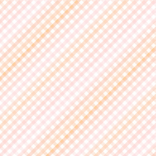 First Impressions Flannel- Peach Sweet Gingham: Sold by the 1/2 yard