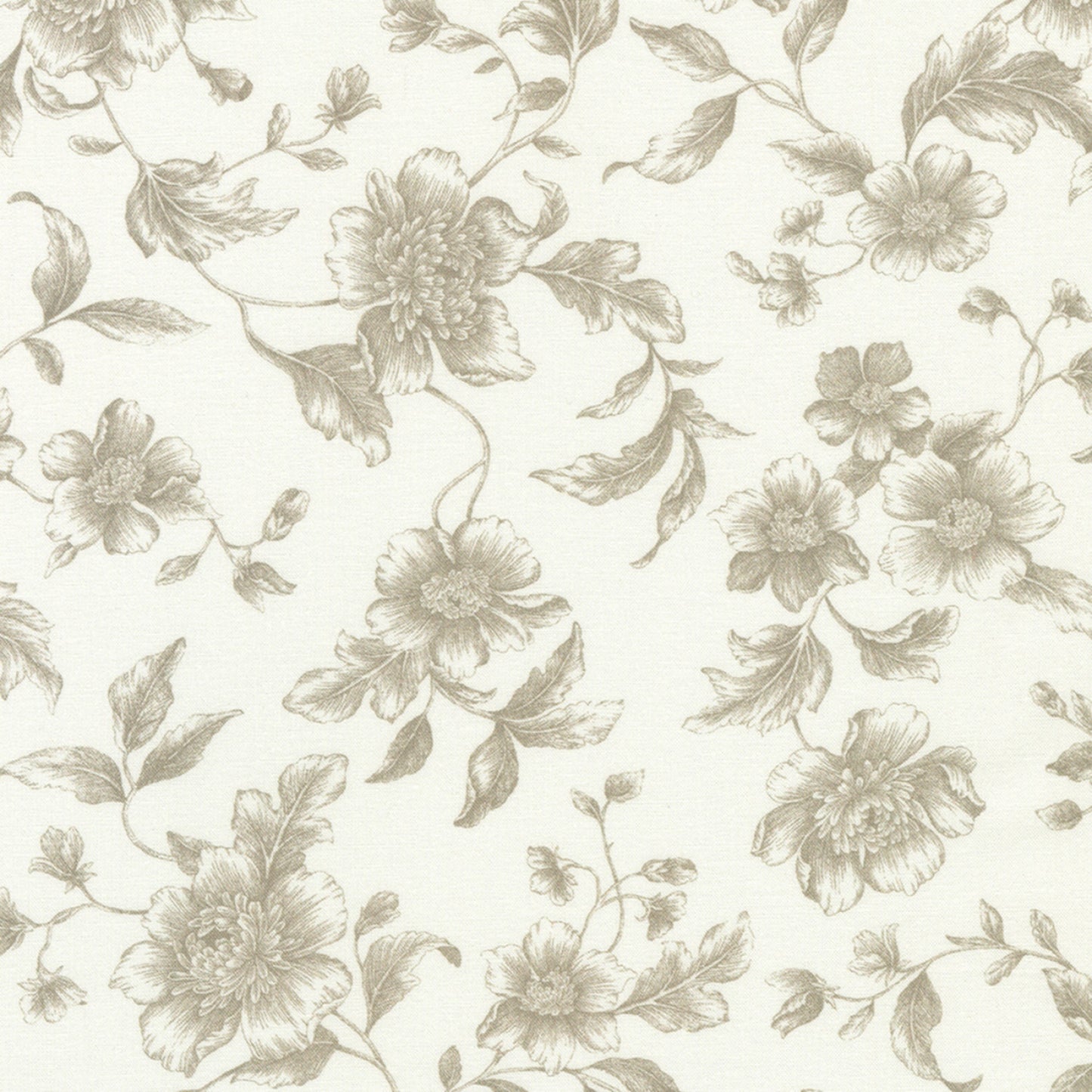 Camille- Natural Toile: Sold by the 1/2 yard.
