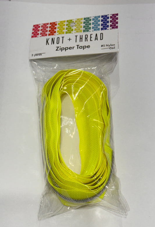 3 Yard Zipper Tape- Neon Electric Lemon