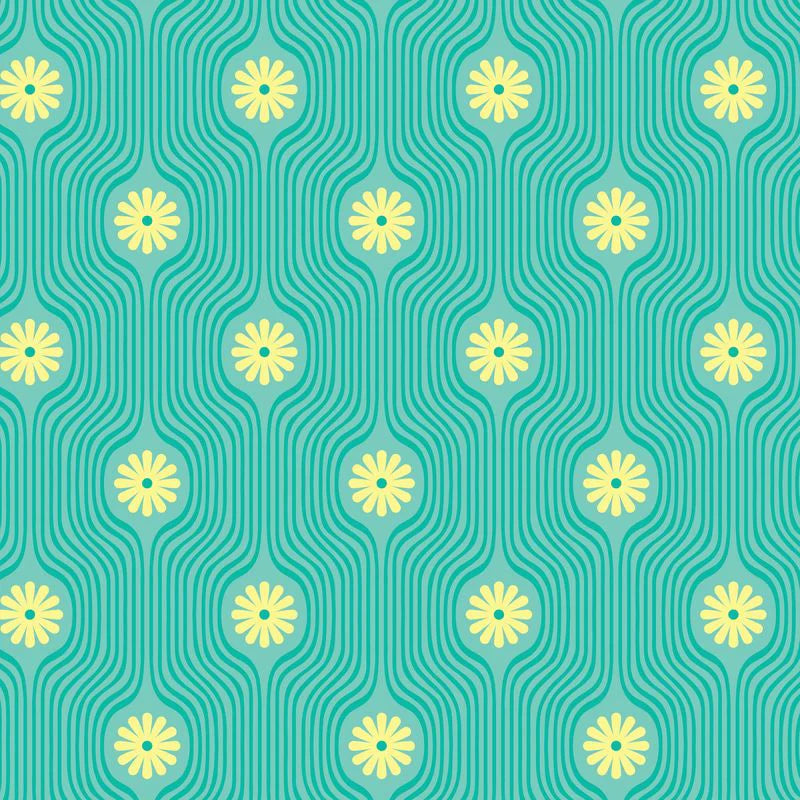 High in the Sky- Turquoise Joyride: Sold by the 1/2 Yard