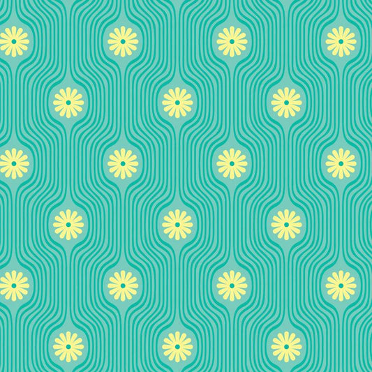 High in the Sky- Turquoise Joyride: Sold by the 1/2 Yard
