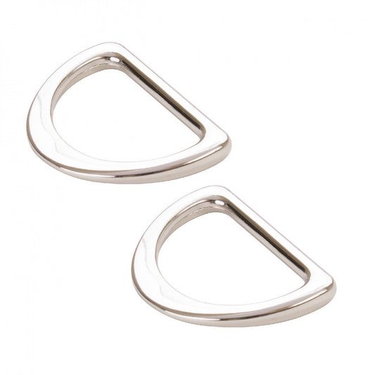 D Ring Flat 1" Nickel: 2Pcs