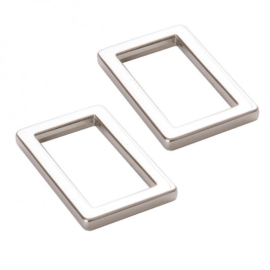 Rectangle Ring Flat 1" Nickel: 2Pcs