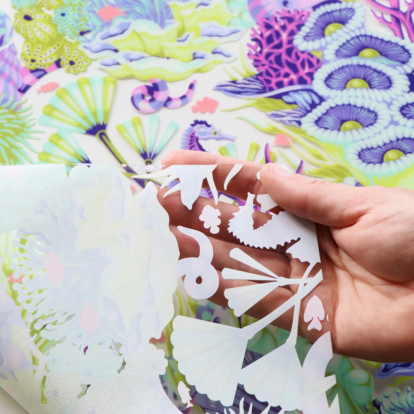 Floral Reef- Reef What You Sew Vinyl: Sold by the 1/2 yard