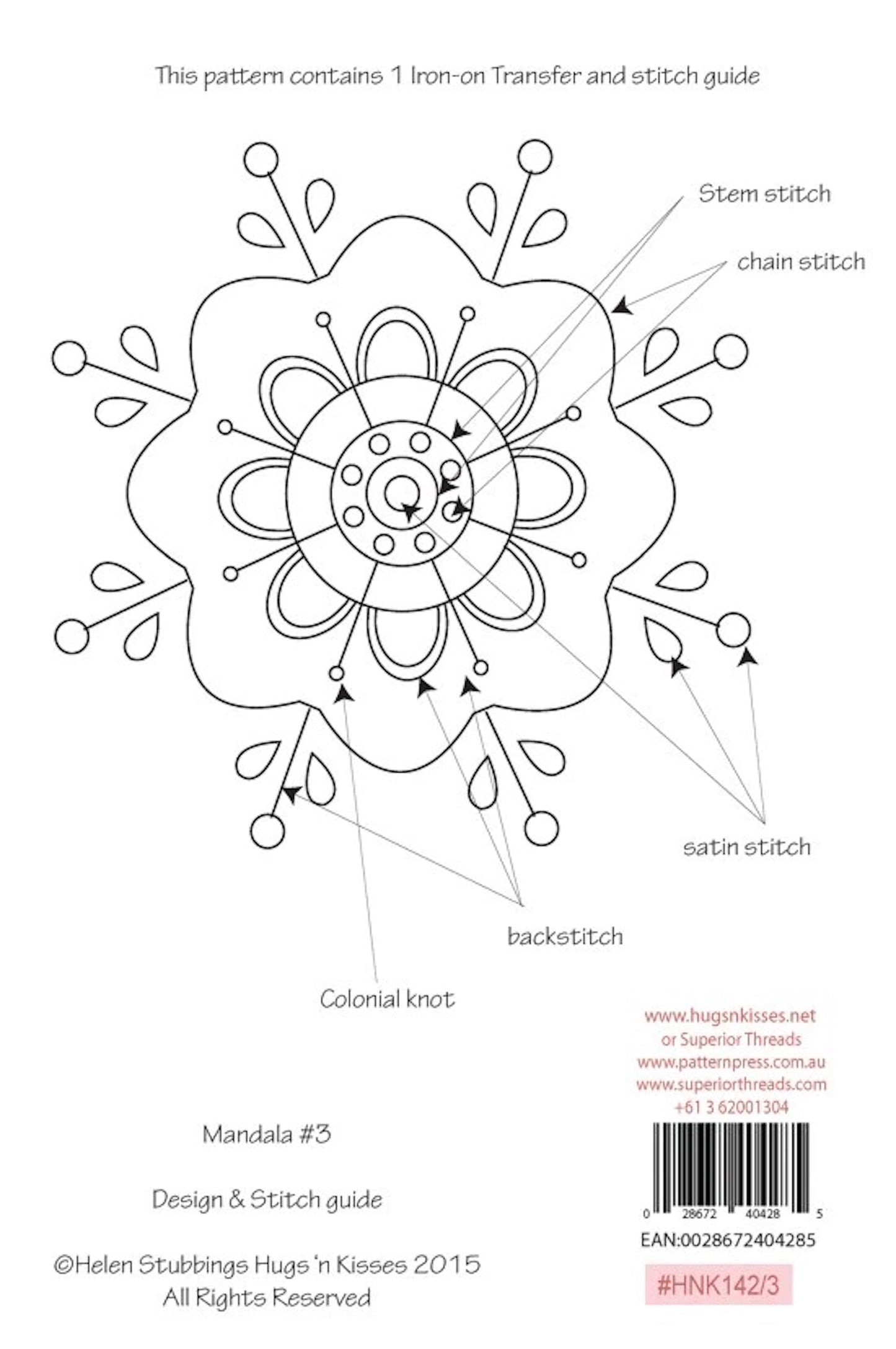 Hugs N' Kisses Mandala #3 Pattern