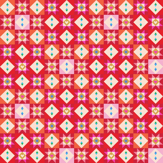 Home for Christmas- Festive Tiles: Sold by the 1/2 yard