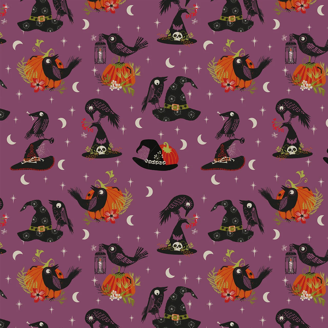 Hocus Pocus- Beaks & Brims: Sold by the 1/2 yard