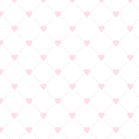 Alice- Pink Heart Grid: Sold by the 1/2 yard