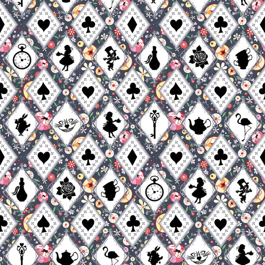 Alice- Multi Silhouettes: Sold by the 1/2 yard