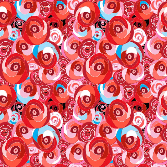 Alice- Red Roses: Sold by the 1/2 yard