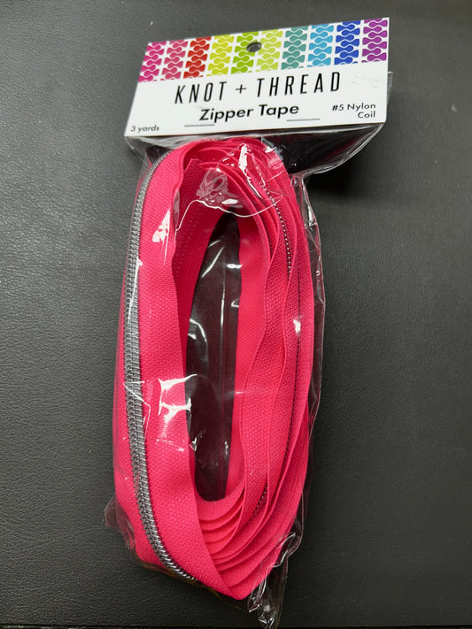 3 Yard Zipper Tape- Neon Flamingo