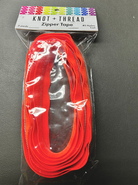 3 Yard Zipper Tape- Tangerine Twist Neon