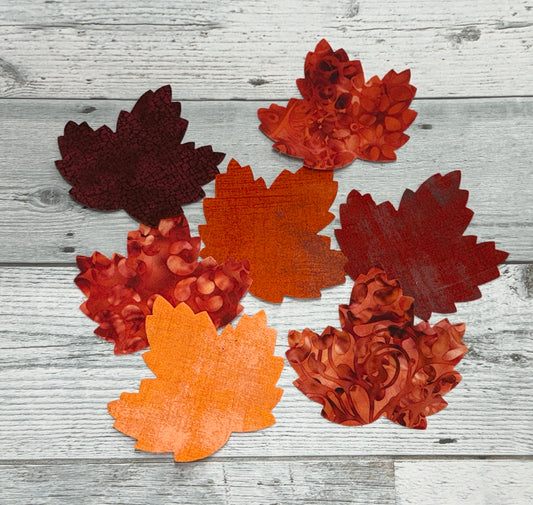 Fall Maple Leaves Fused Appliques: 7pc