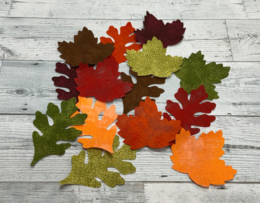 Fall Leaf Medley Fused Appliques: 14pc