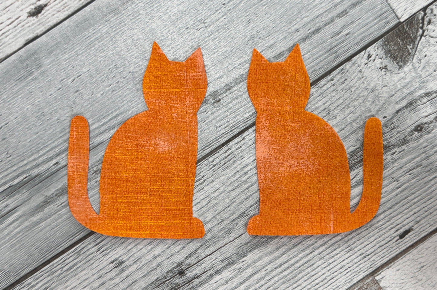 Orange Grunge Cat Fused Applique: Choice of Quantity