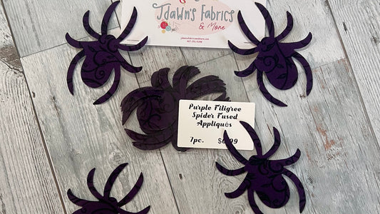 Purple Filigree Spider Fused Appliques: Choice of Quantity