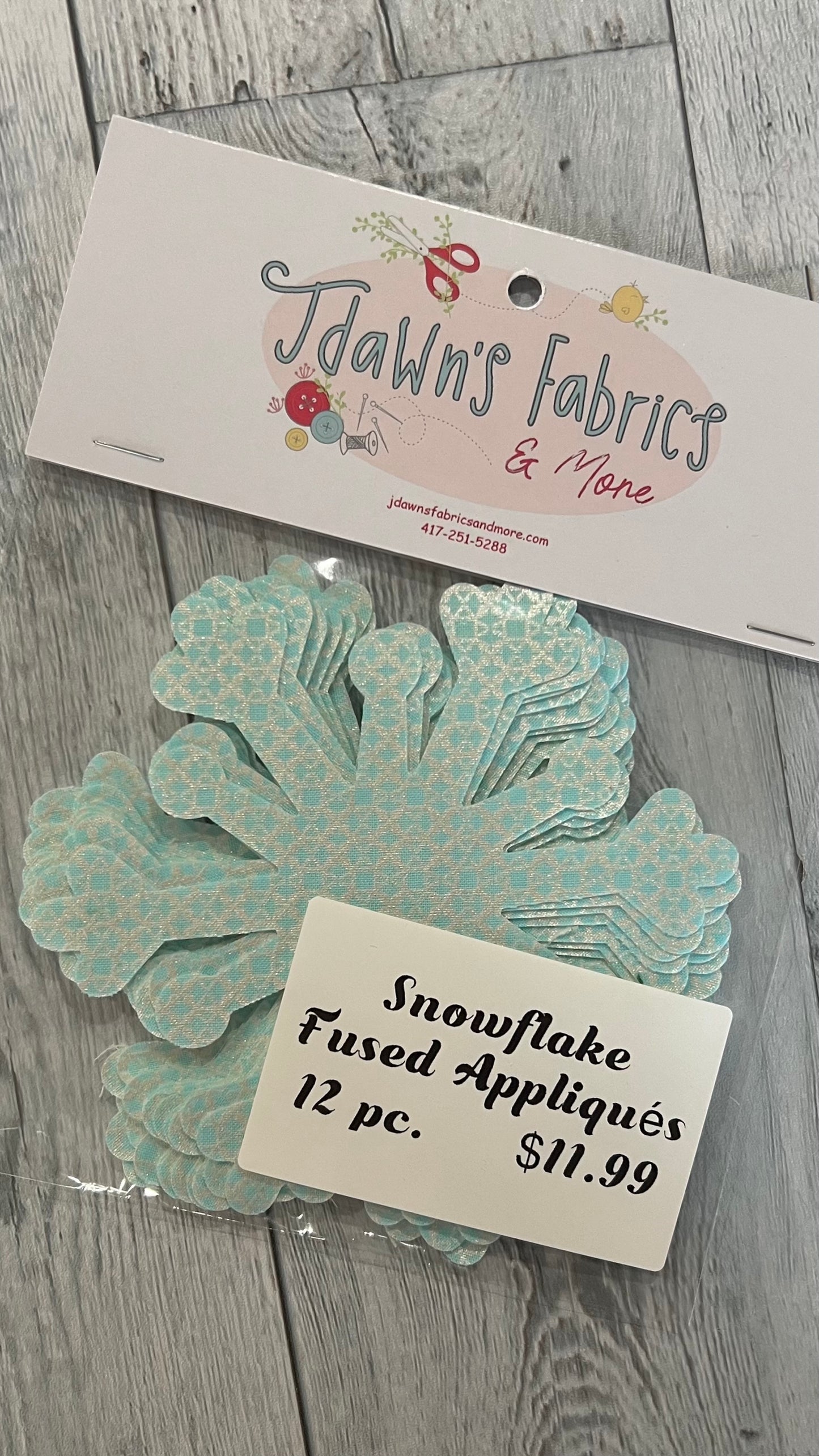 Snowflake Fused Appliques: Choice of Quantity