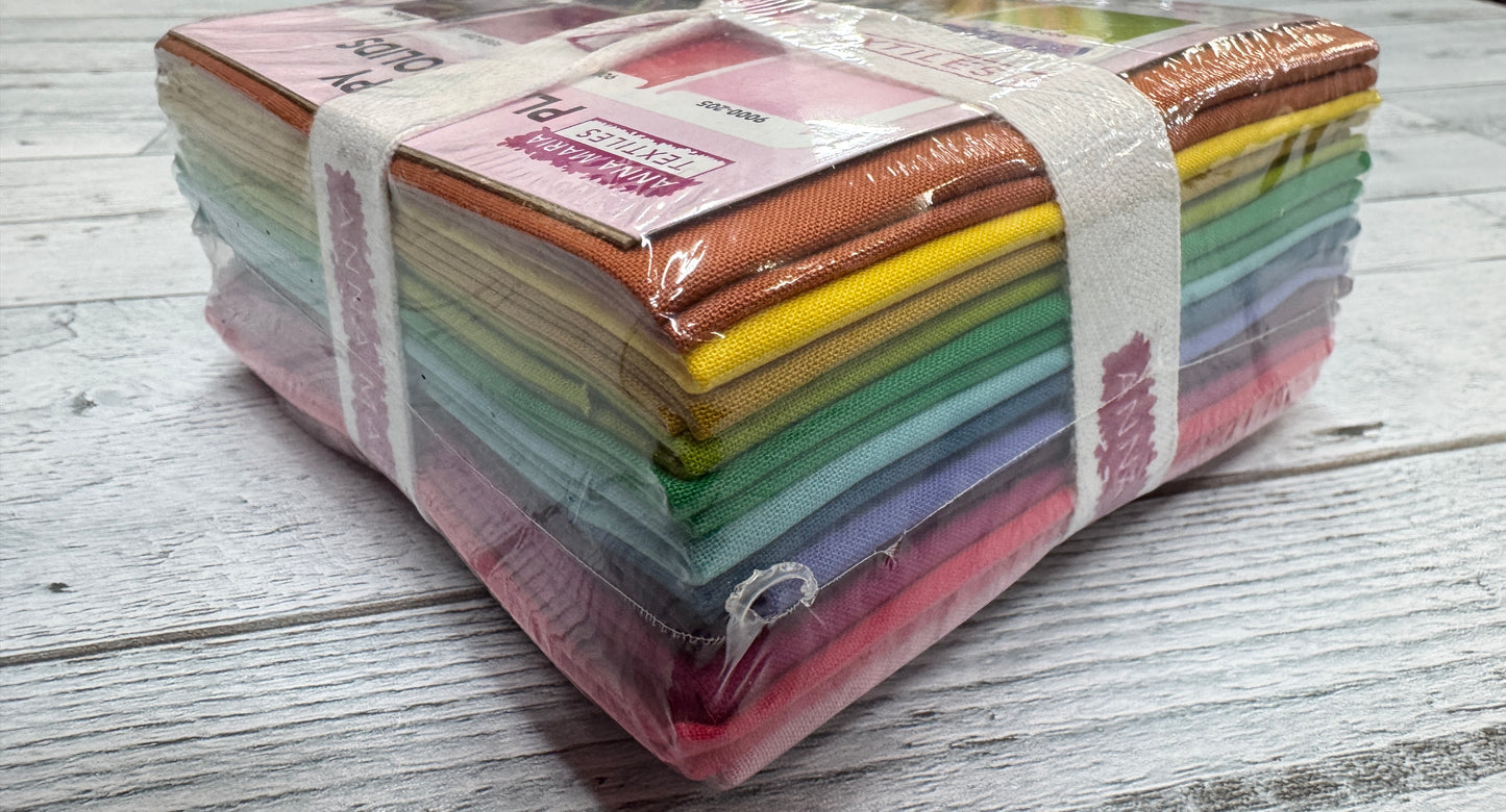 Happy Place Solids Fat Quarter Bundle: 12pc
