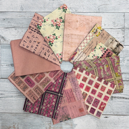 Tim Holtz Palette Program, Fat Quarter Bundle- PINK: Shop Assembled