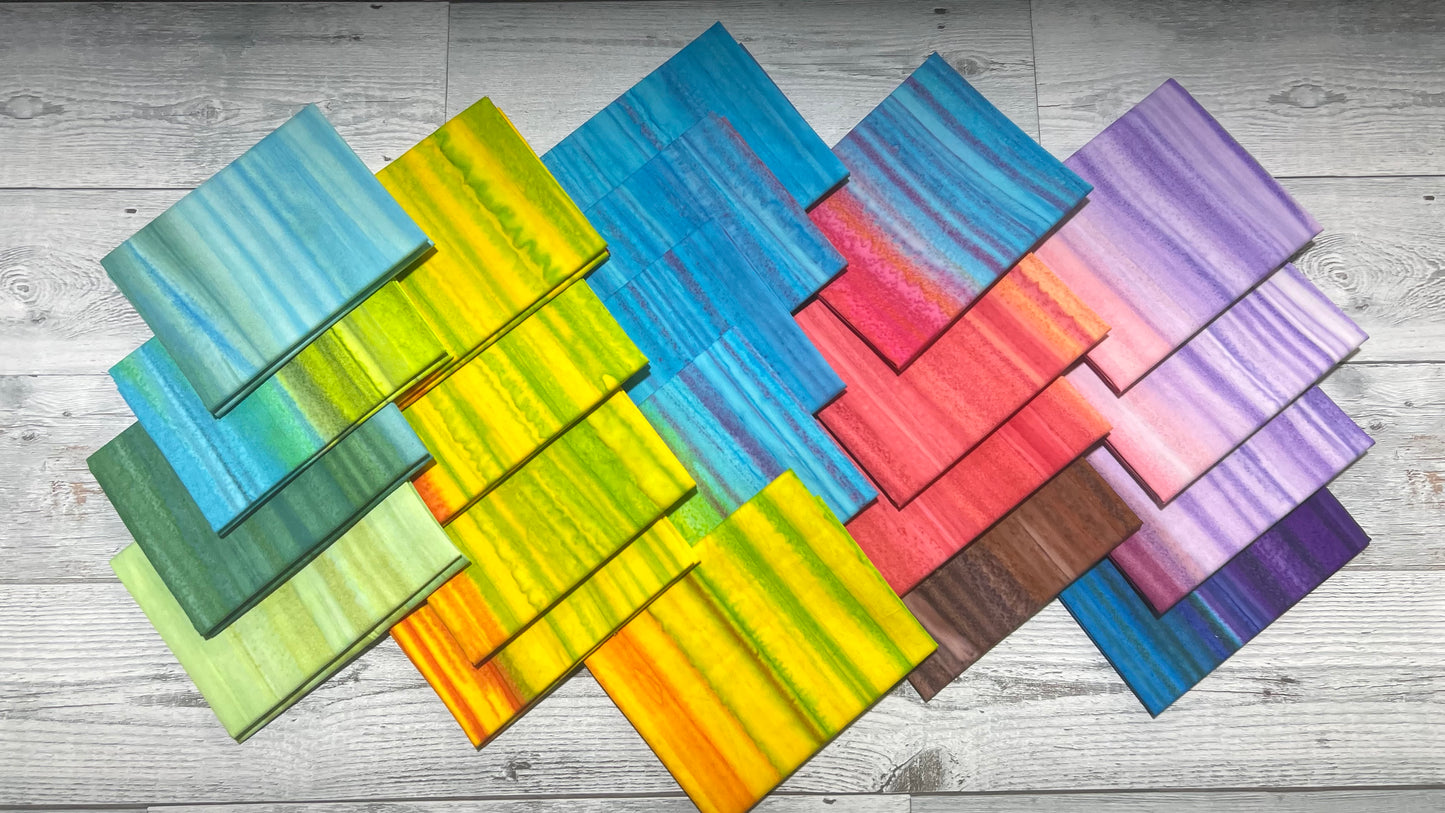 Banyan Batiks- Color Me Banyan Strata Shop Assembled Fat Quarter Bundle:  21Pc