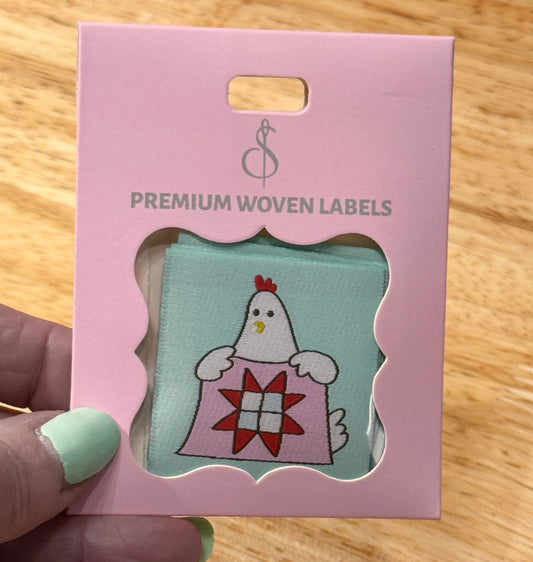 Quilty Hen Woven Quilt Labels- 8pk