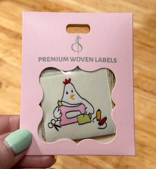 Sewing Chicken Woven Quilt Labels- 8pk